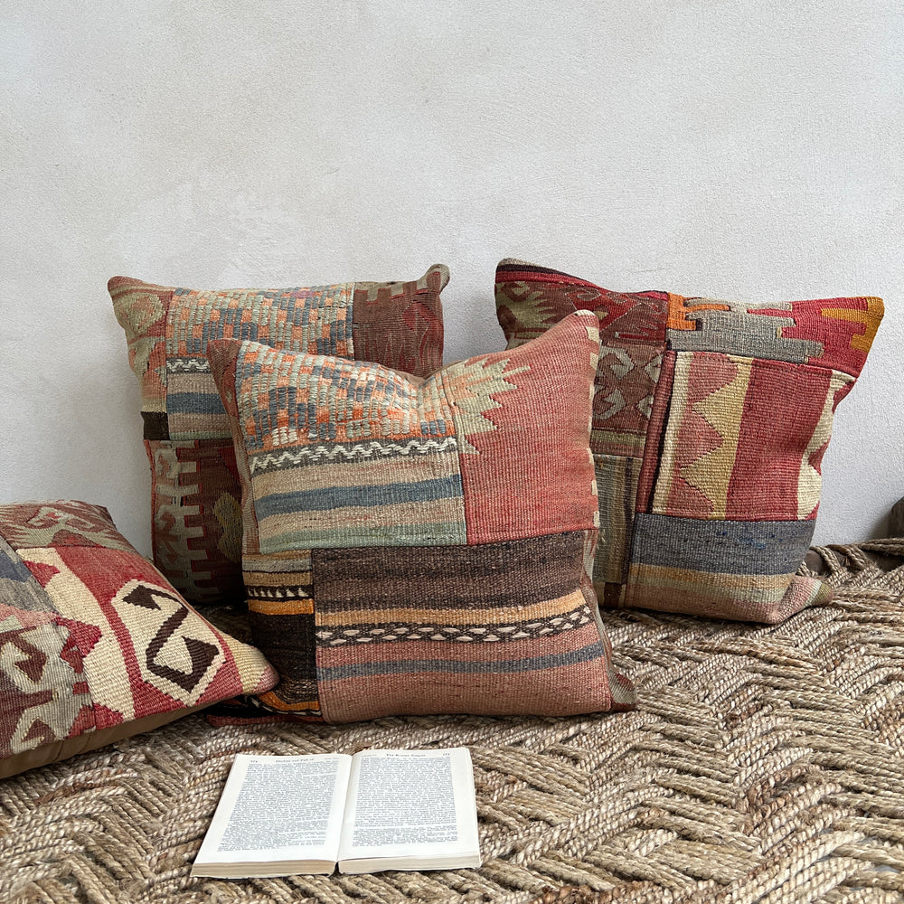 Vintage kilim patchwork cushion 50x50cm | Meryam a 