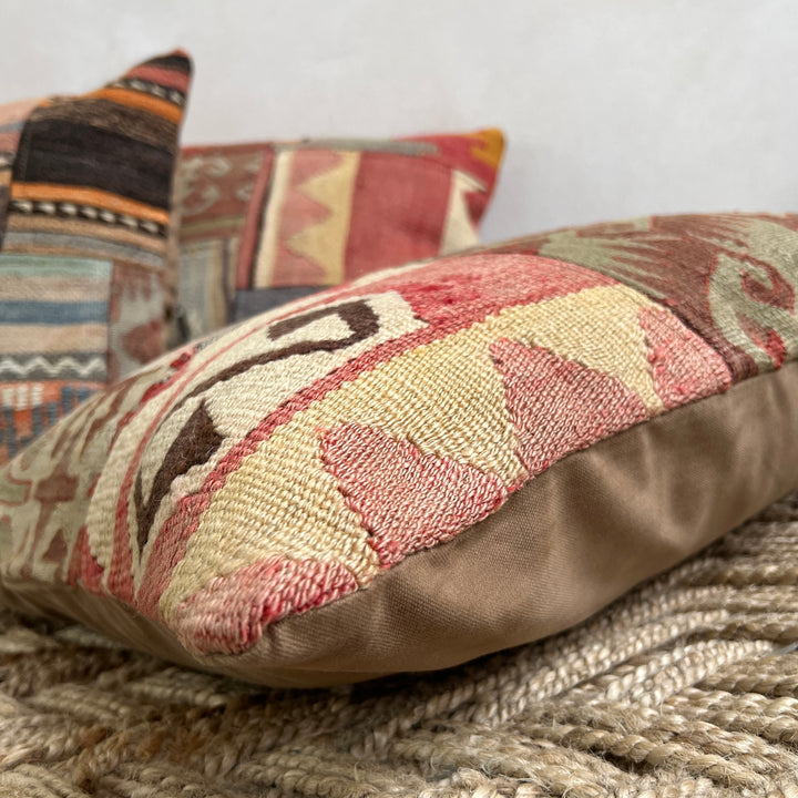 Vintage kilim patchwork cushion 50x50cm | Meryam c 
