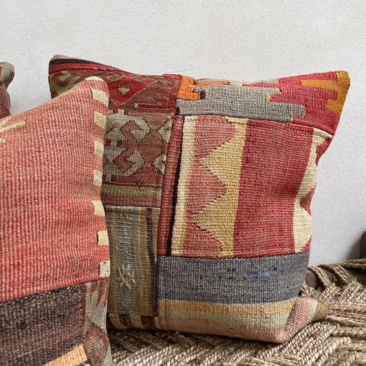 Vintage kilim patchwork cushion 50x50cm | Meryam e 