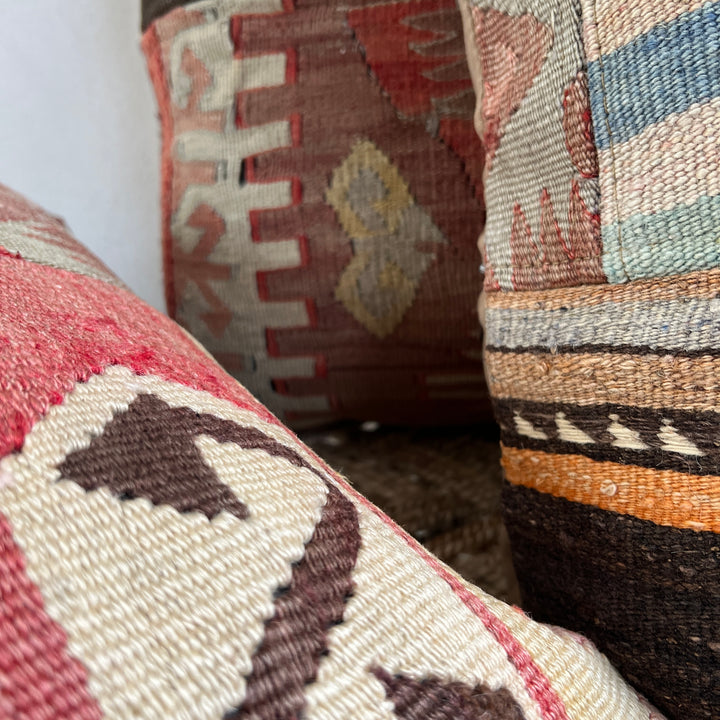 Vintage kilim patchwork cushion 50x50cm | Meryam f 