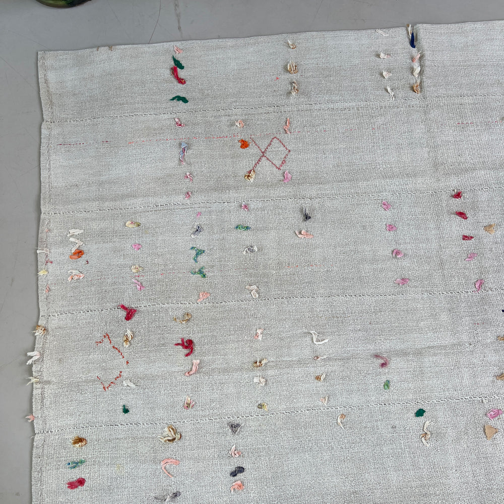 Vintage linen area rug No:10, 205cm x 230cm