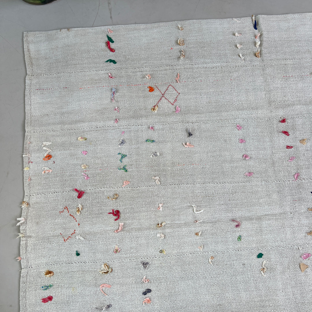 Vintage linen area rug No:10, 205cm x 230cm