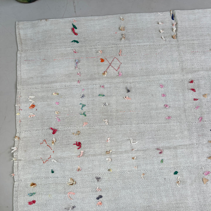 Vintage linen area rug No:10, 205cm x 230cm