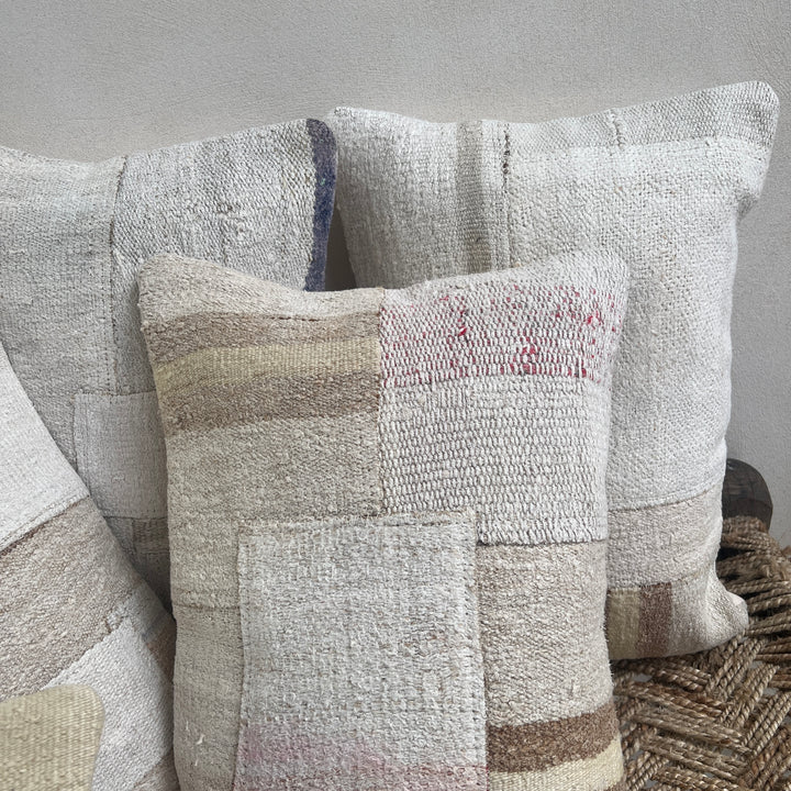 Vintage patchwork hemp cushion 60x40cm | Kaya
