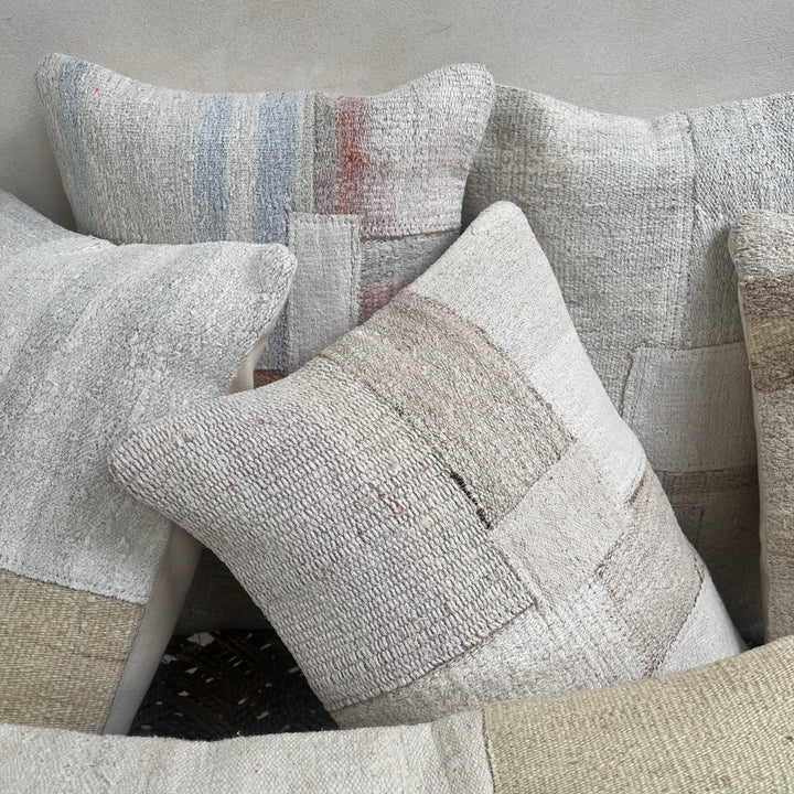 Vintage patchwork hemp cushion 60x40cm | Kaya b 