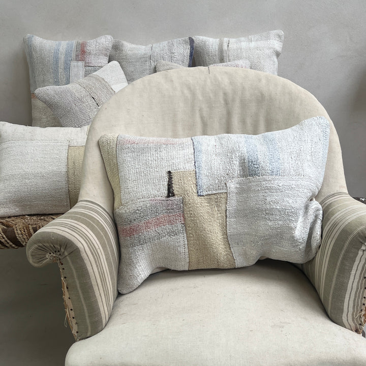 Vintage patchwork hemp cushion 60x40cm | Kaya c 