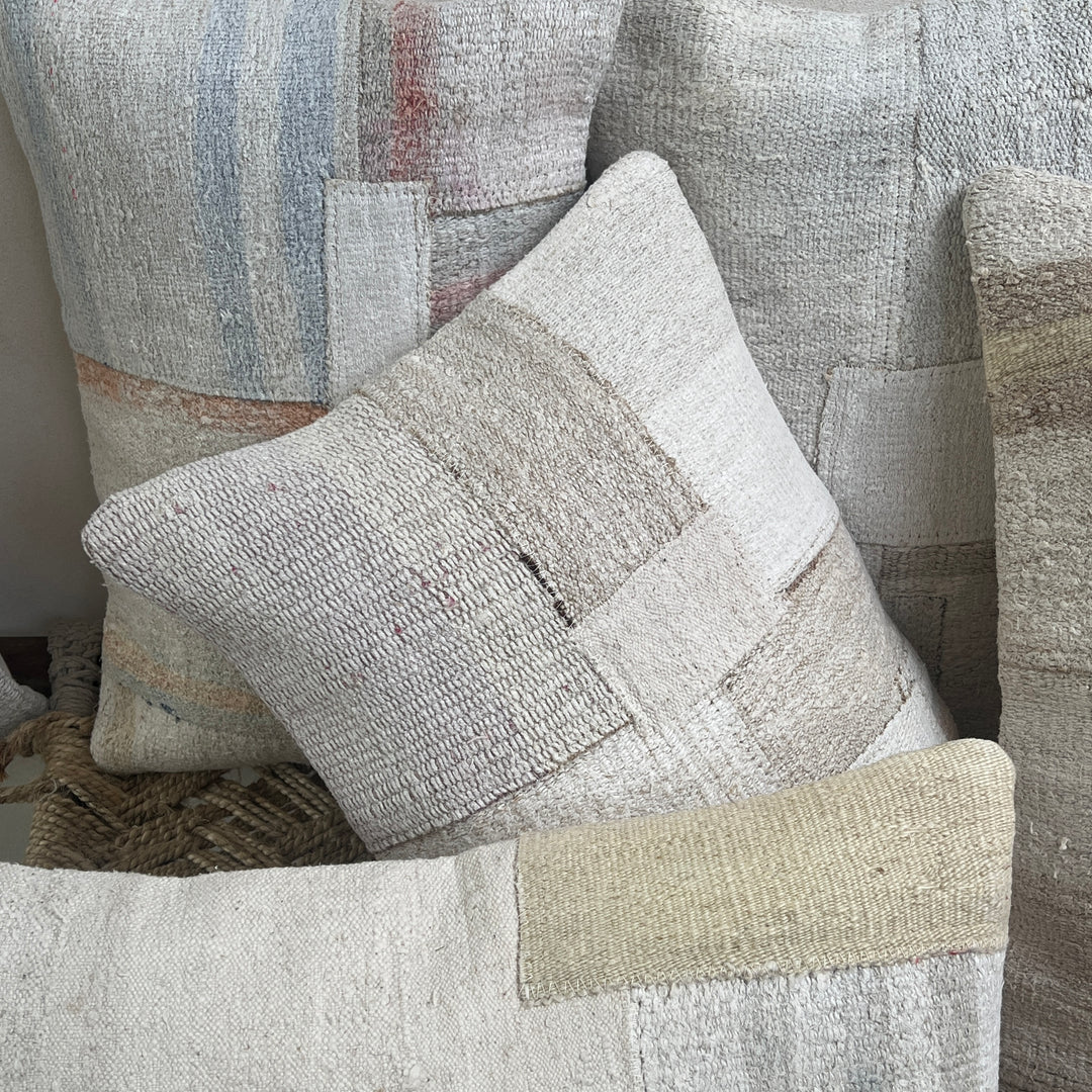Vintage patchwork hemp cushion 60x40cm | Kaya d 