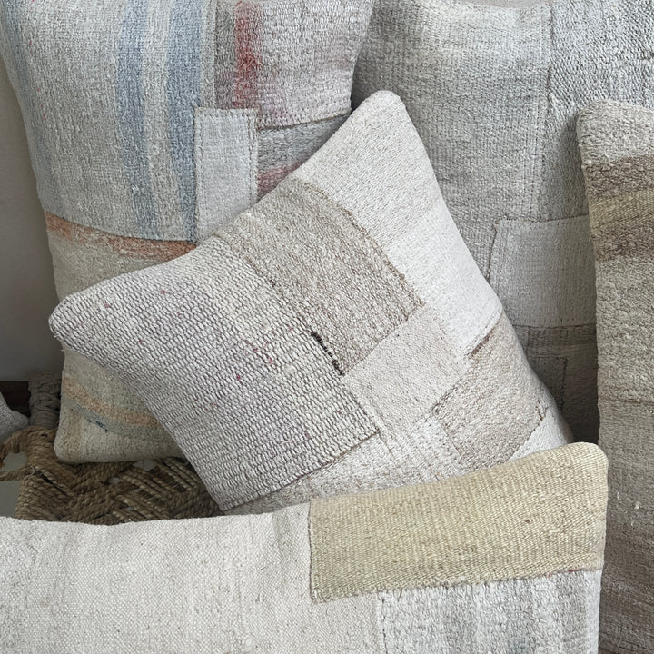 Vintage patchwork hemp cushion 60x40cm | Kaya d 