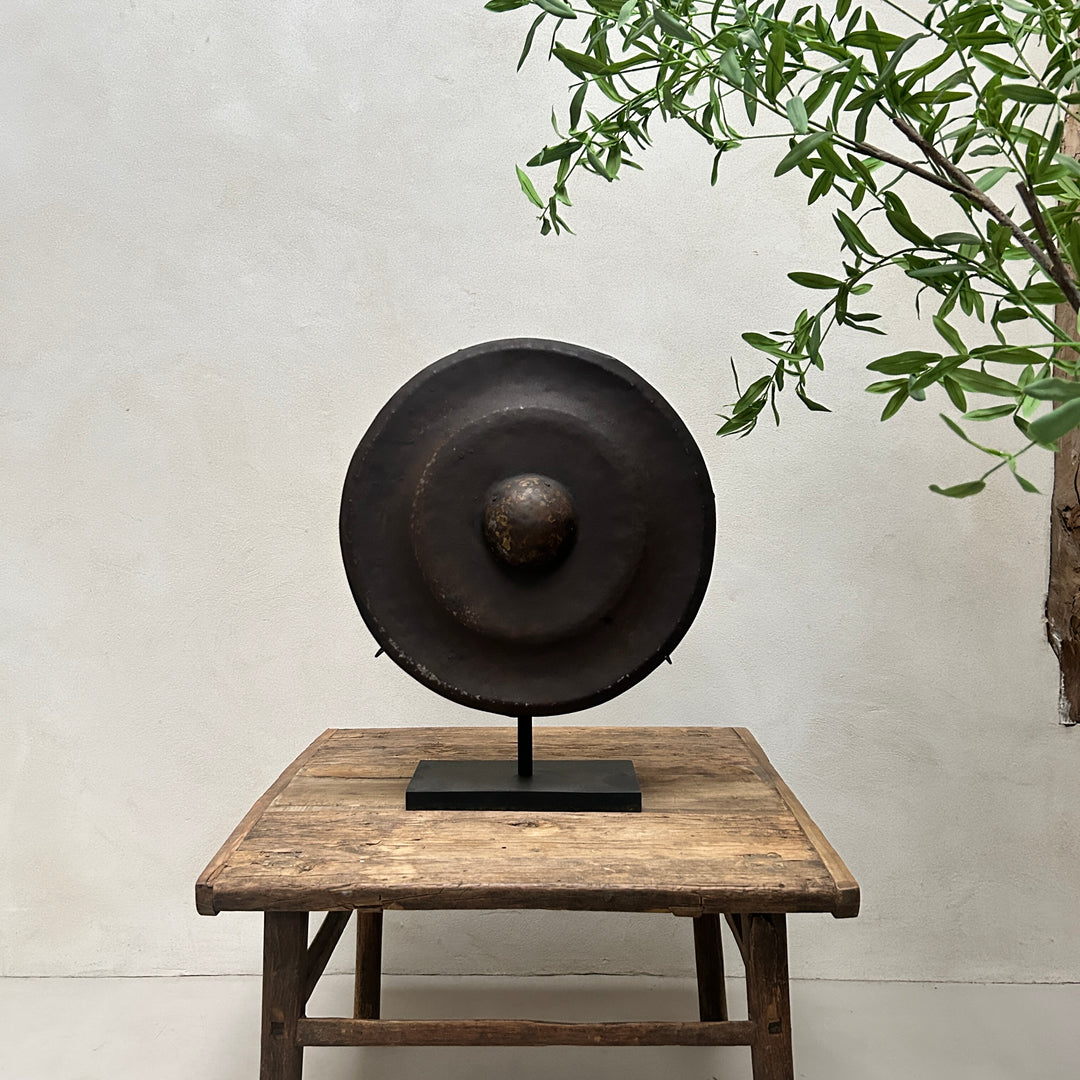 Vintage steel Gong on Stand |Lombok