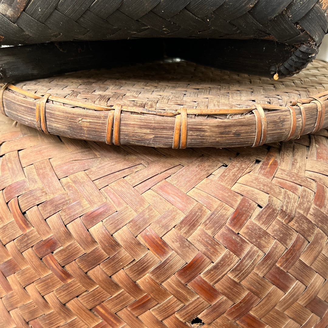 Vintage storage basket with lid | Lombok e 