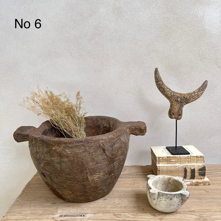 Vintage wooden Tribal Mortar