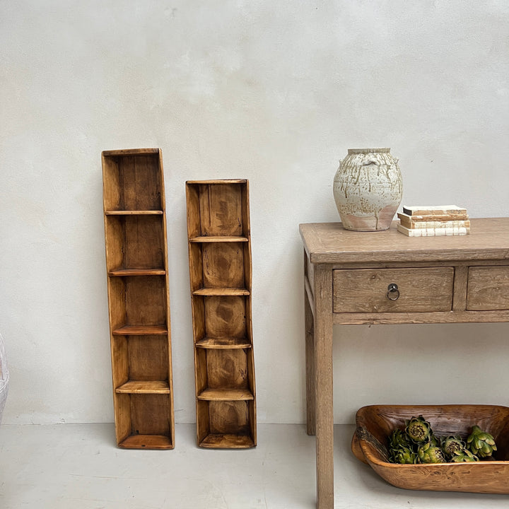 Vintage wooden trough with dividers