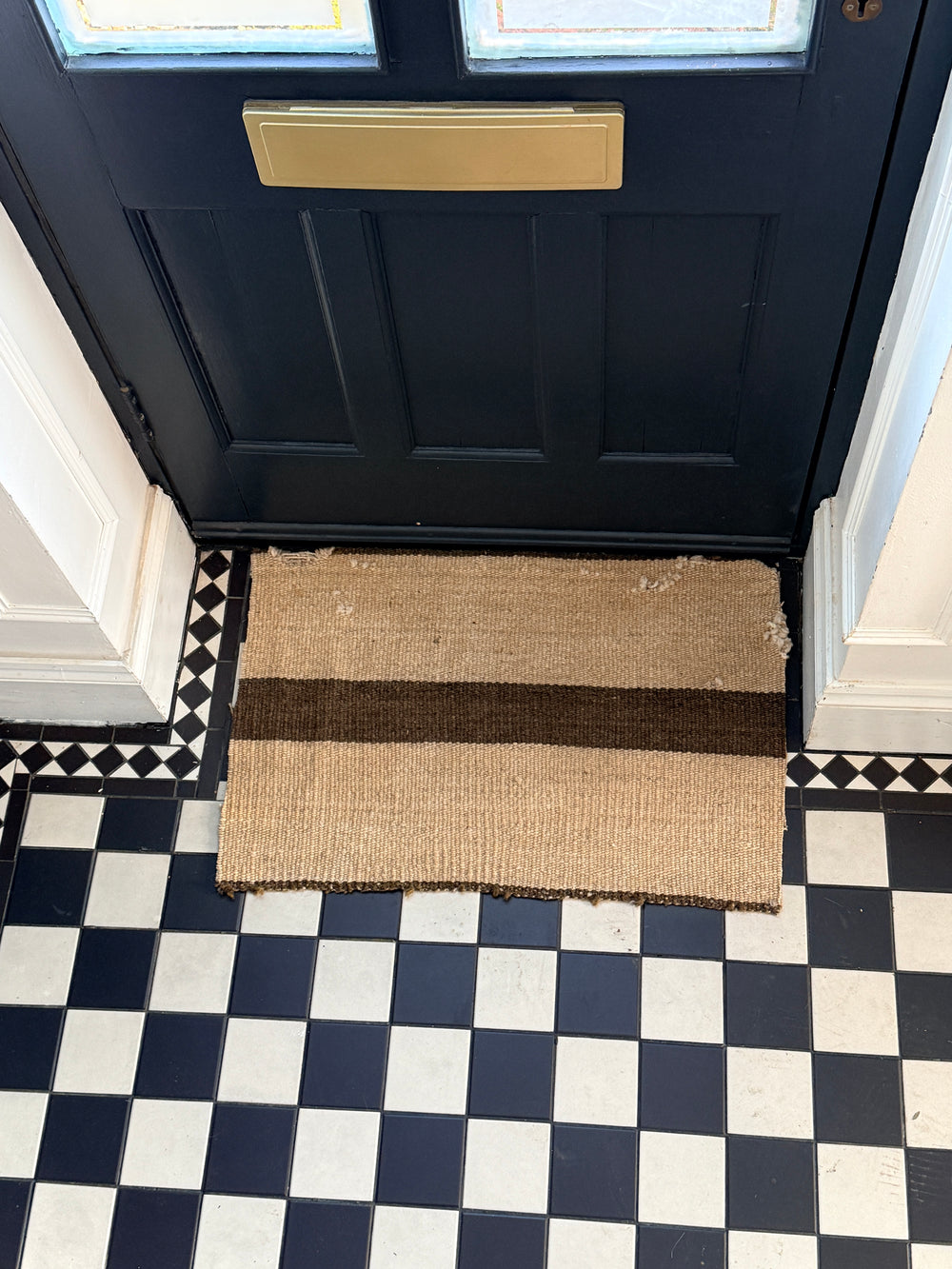 Vintage woven stripe door mat