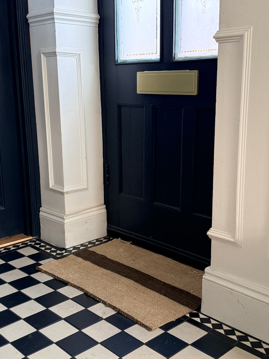 Vintage woven stripe door mat