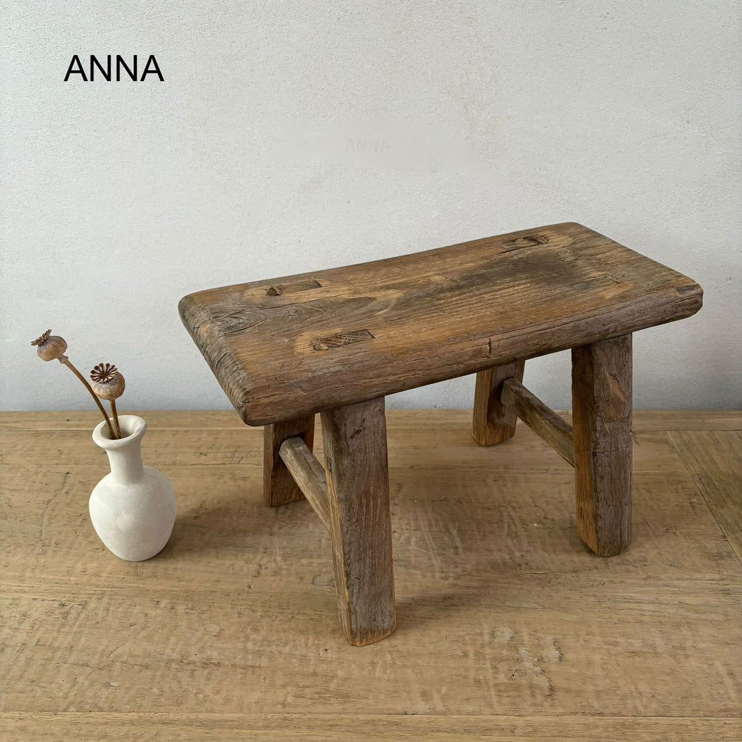 Antique rustic wood footstool (Select from photo)