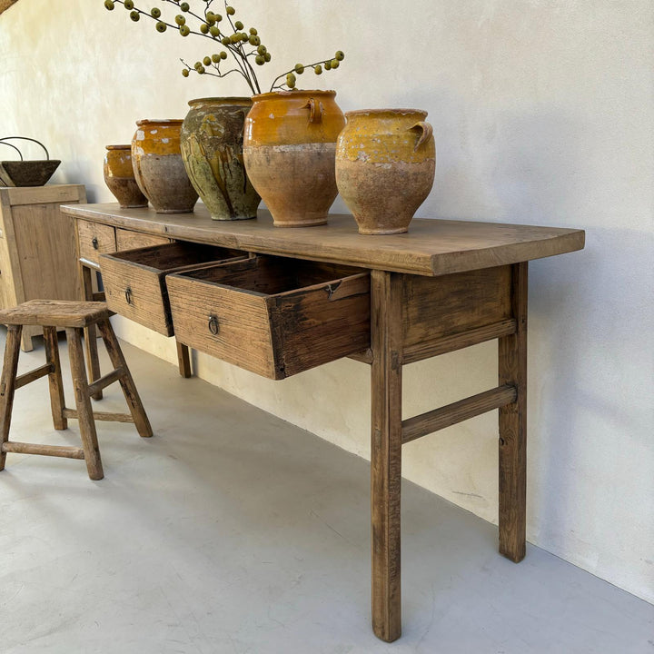 Antique Elm Console Table | Giselle