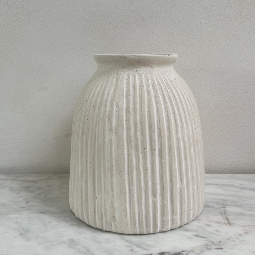 White Carved Natural Organic Vase | Tau