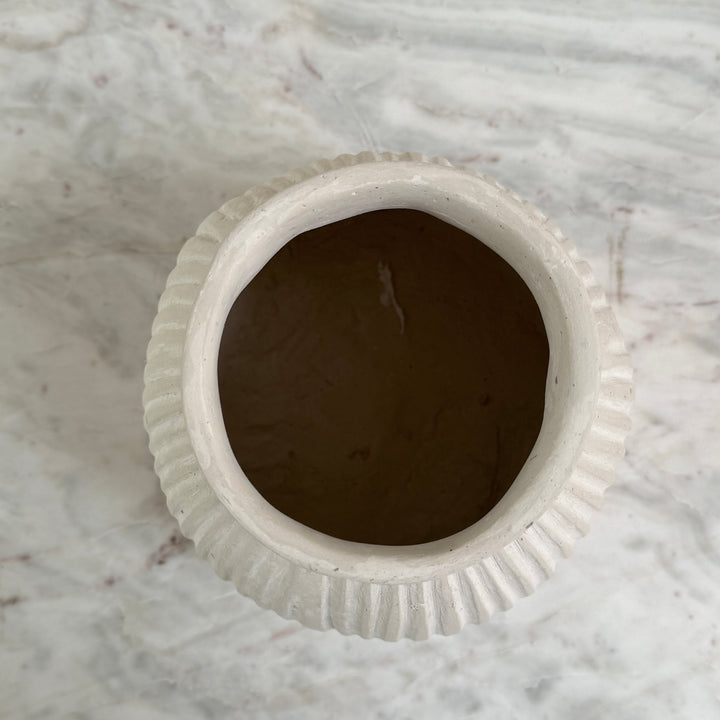 White Carved Natural Organic Vase | Tau