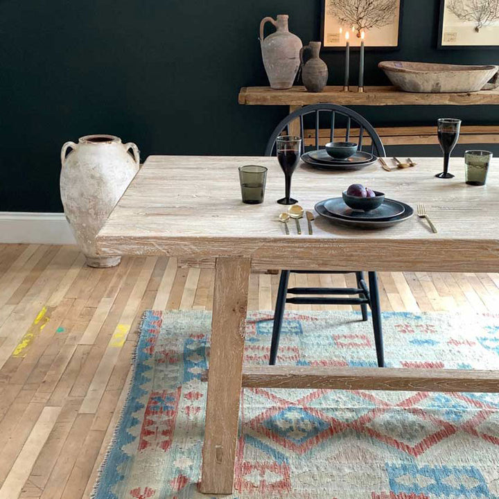 Whitewashed Reclaimed Elm dining table | Snowdon
