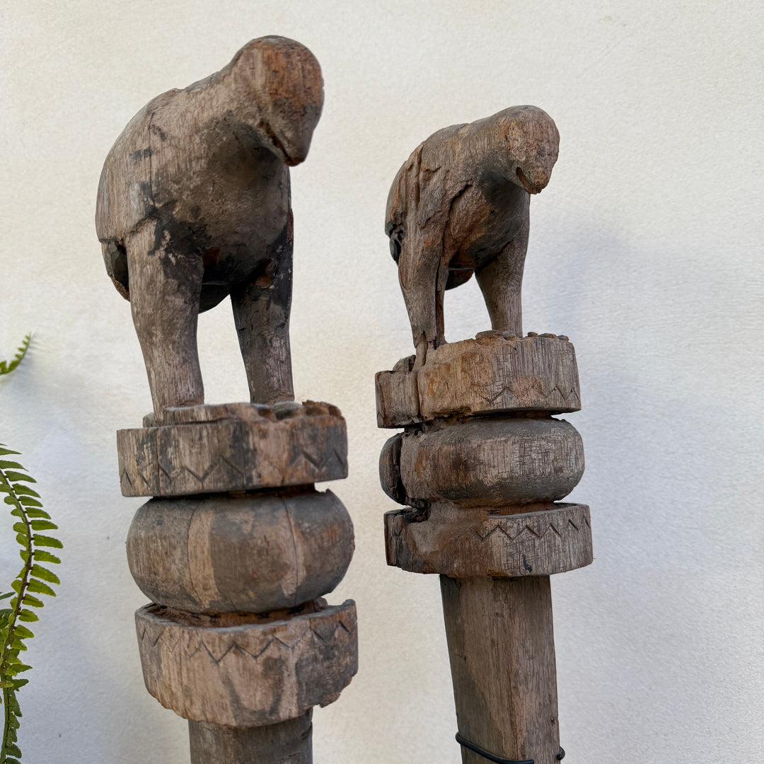 Wooden Two Birds Sculpture | Uma