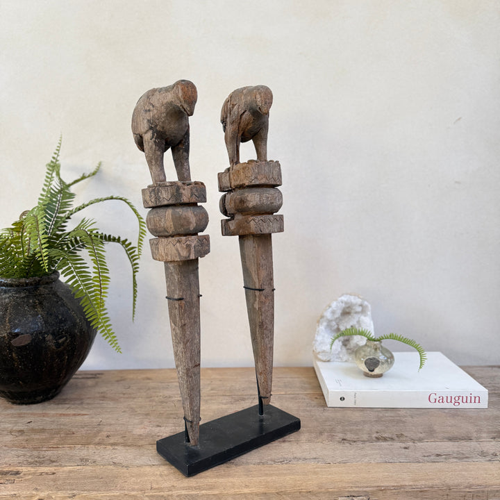 Wooden Two Birds Sculpture | Uma