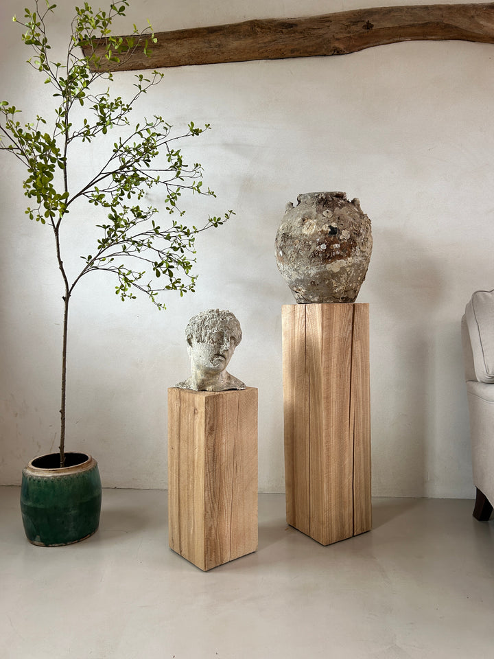 Wooden oak plinths