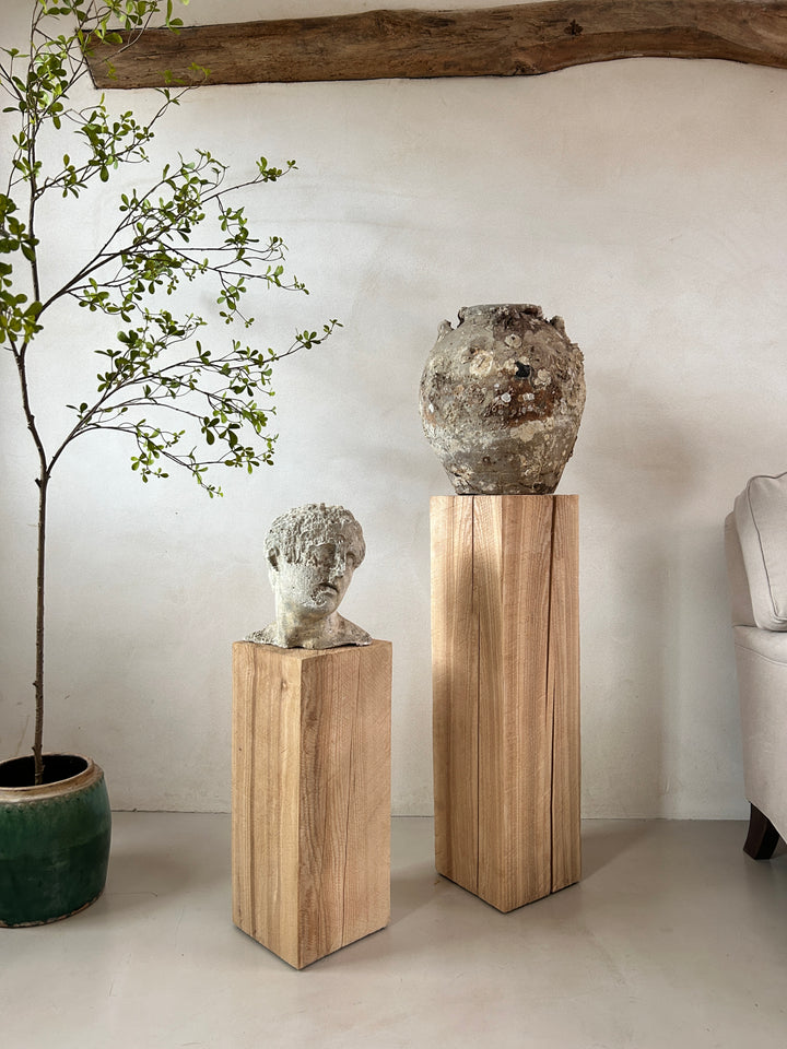 Wooden oak plinths
