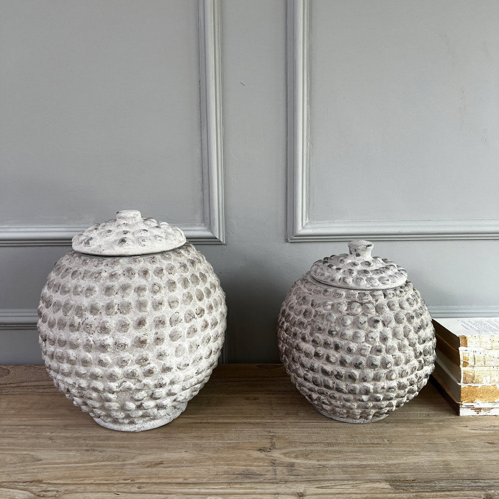 Terracotta White Bobble Vase