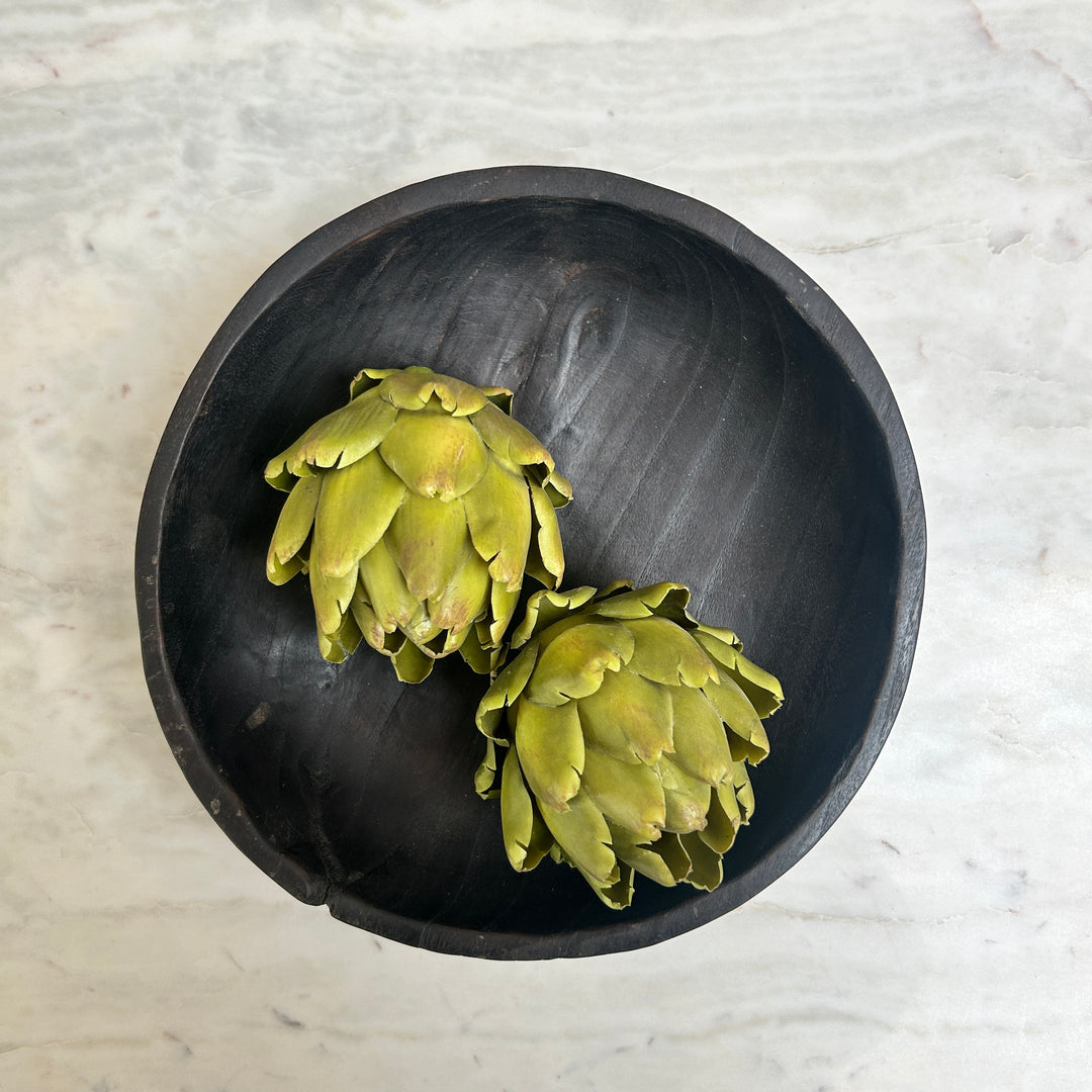 Yakising Black Carved Teak Bowls