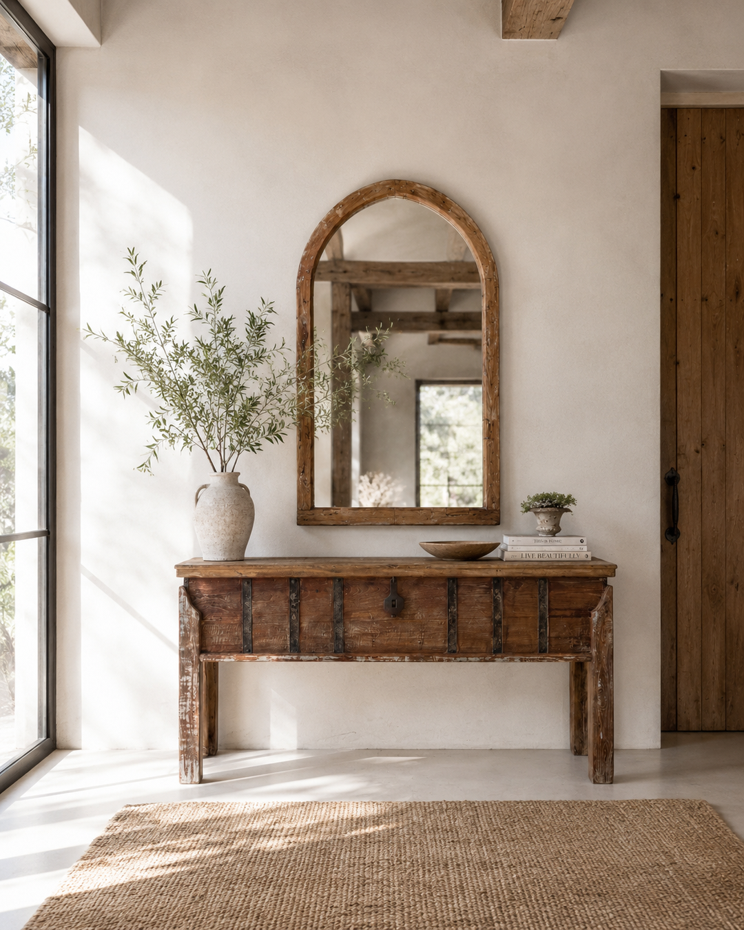Reclaimed Wooden Arched Wall Mirror | Zoya