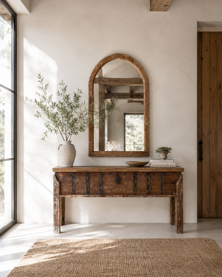 Reclaimed Wooden Arched Wall Mirror | Zoya