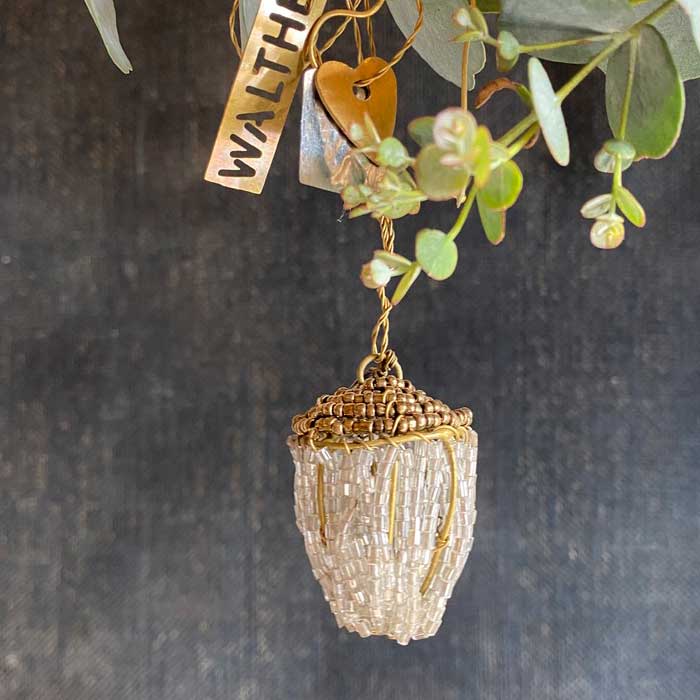 Beaded Acorn Tree Decoration | Walther and Co