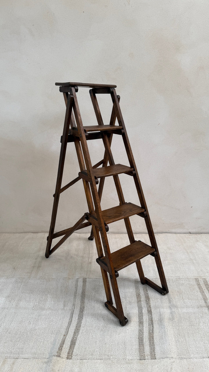 Antique English Library Ladder Margot side view