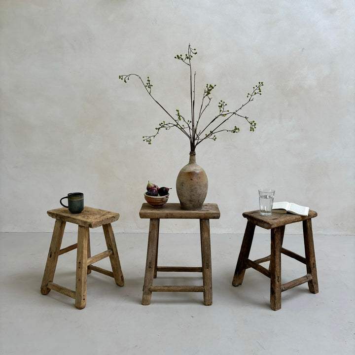 antique side table large stool group