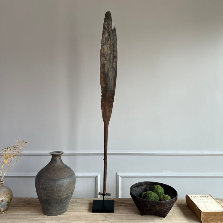 Antique wooden Paddle on Stand