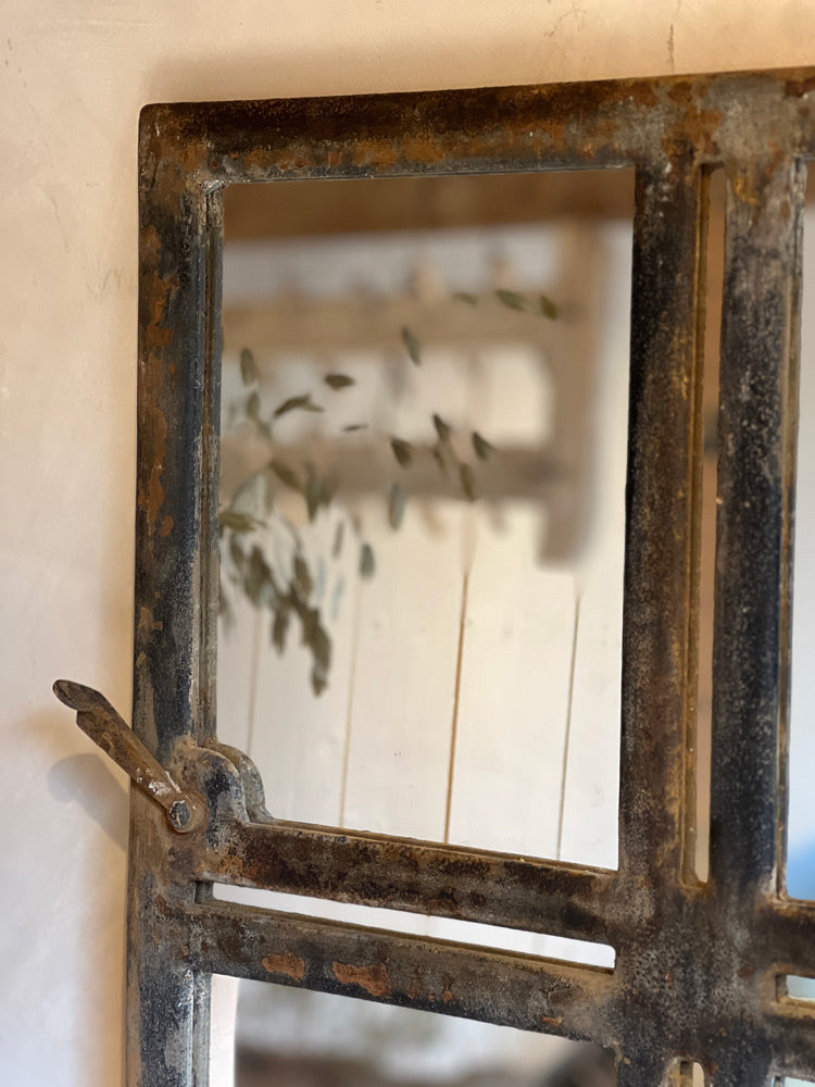 Antique iron window mirror | Bailey