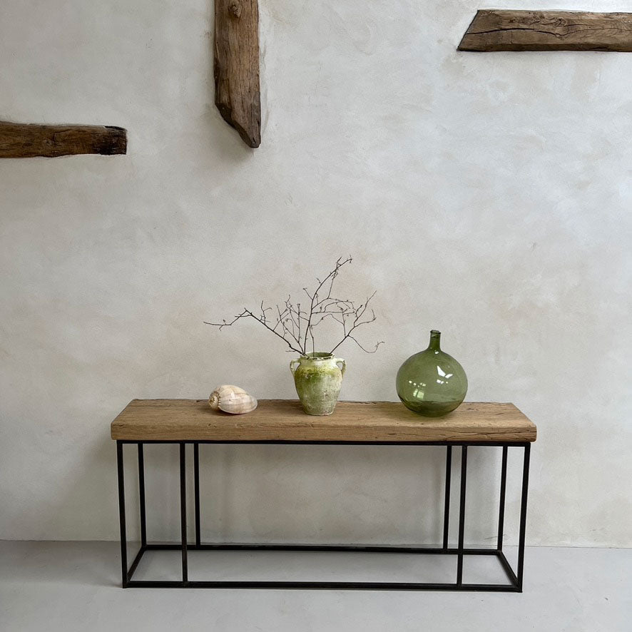 claimed elm rustic console table | Barnaby