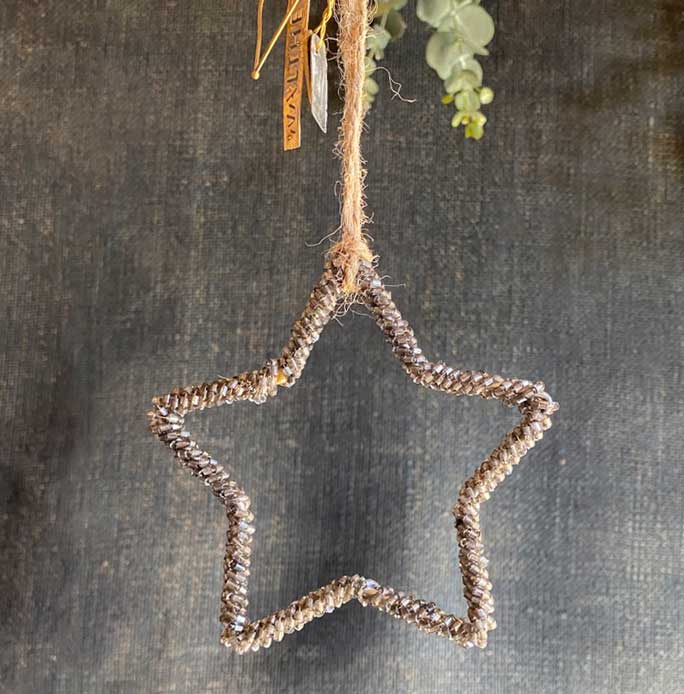 Small Grey Beaded Star | Walther and Co