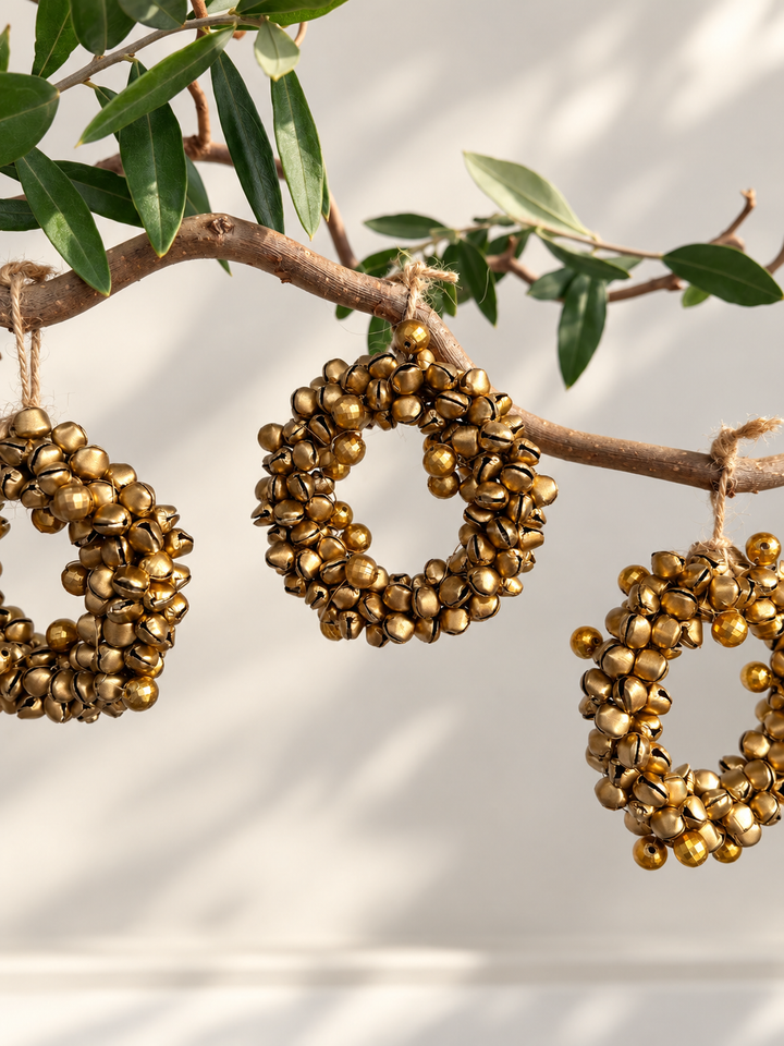 Antique Gold Bell Wreath Christmas Decoration