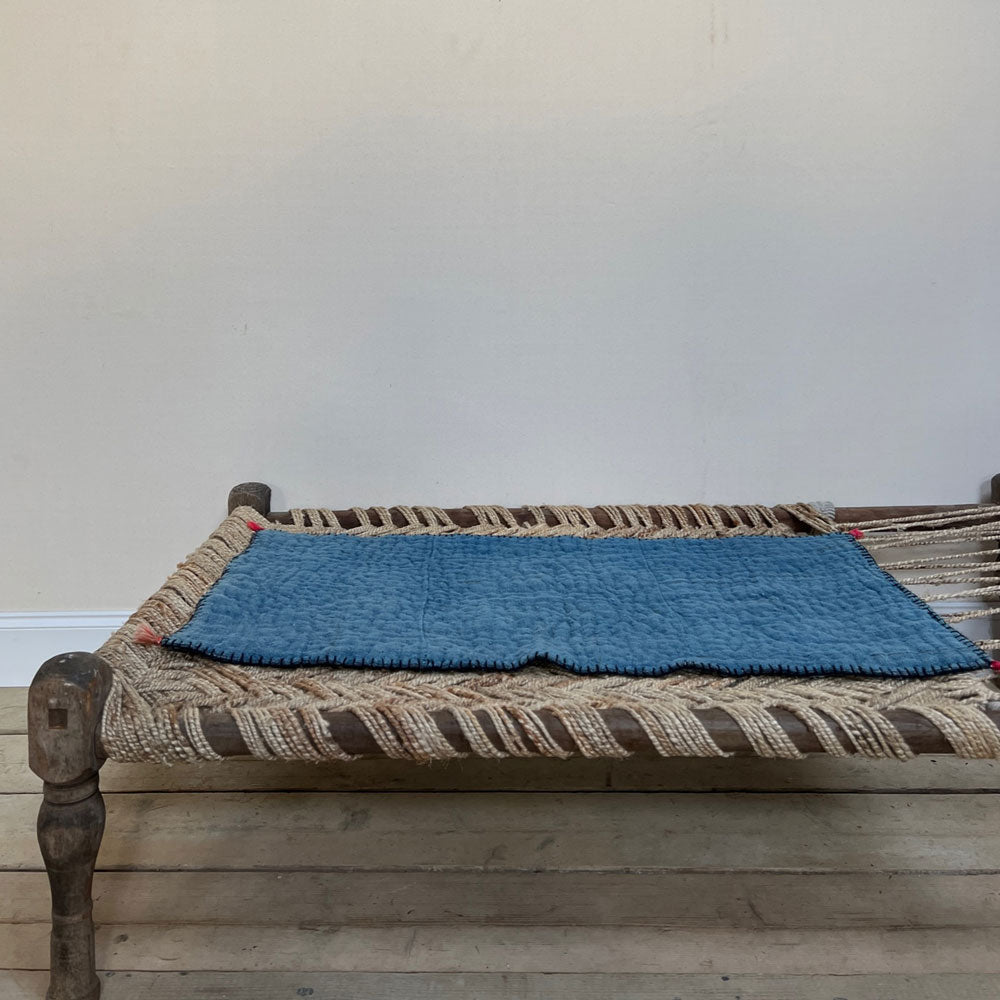Indigo antique seat pad or rug | Felix