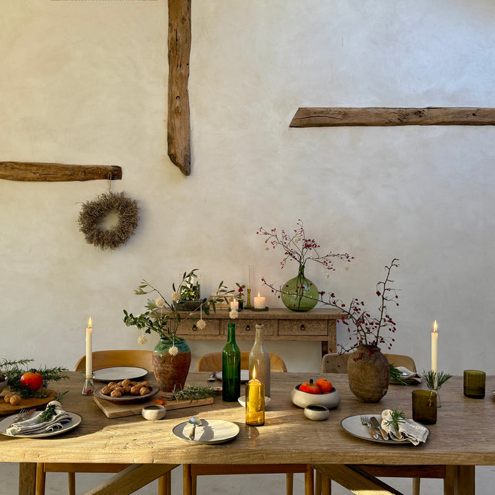 cambridge reclaimed dining table delivered in time for christmas from home barn. Christamas table setting