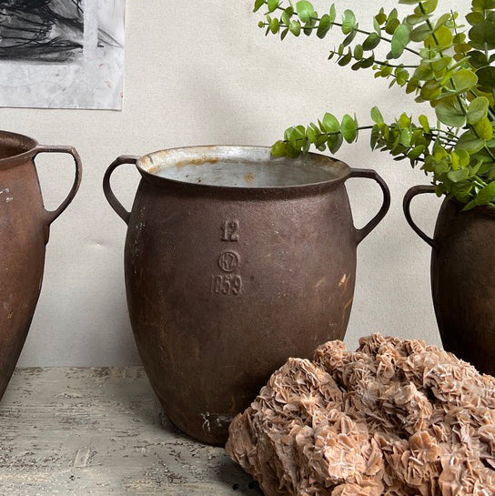 Antique French Cast Iron pot L
