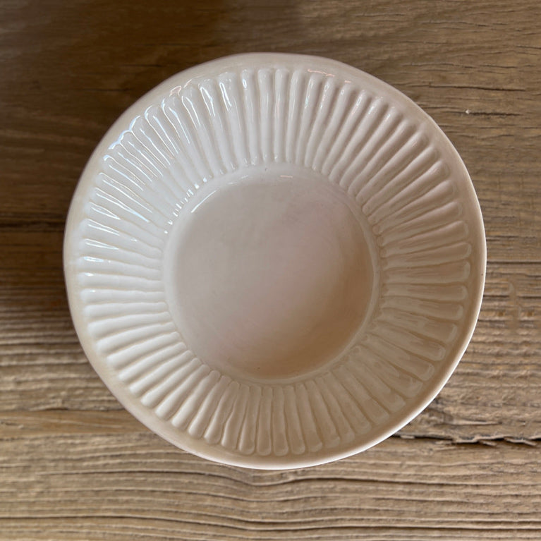 White textured pasta bowl