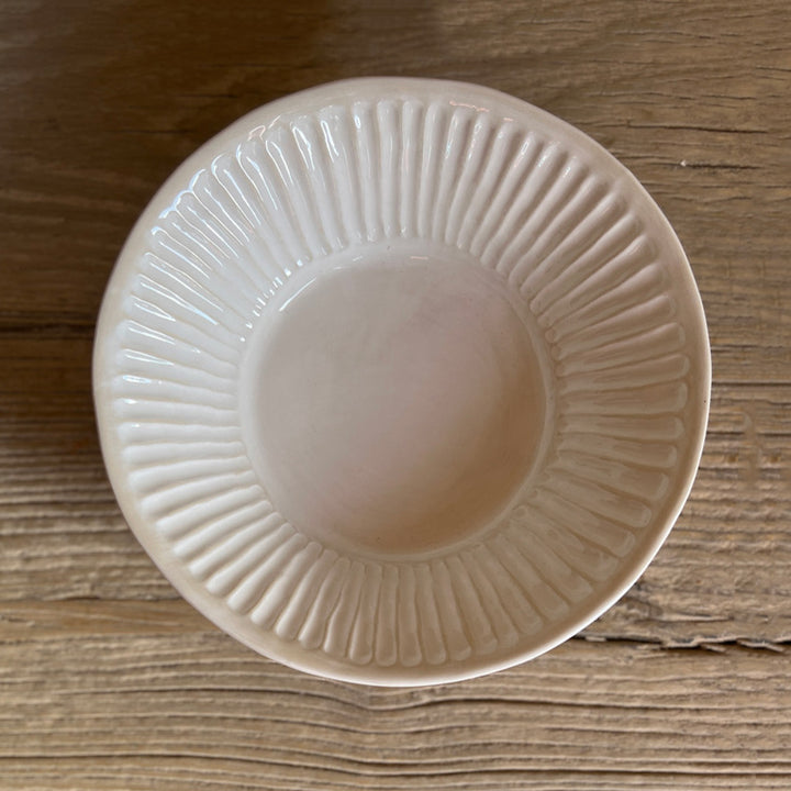 White textured pasta bowl