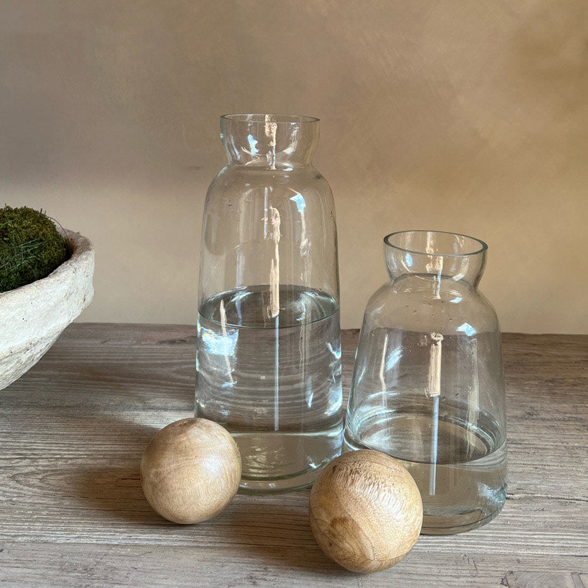 Glass and Wood Decanter | Short