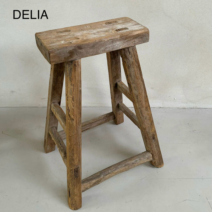 Rustic Wood Antique Stool (select from photo)