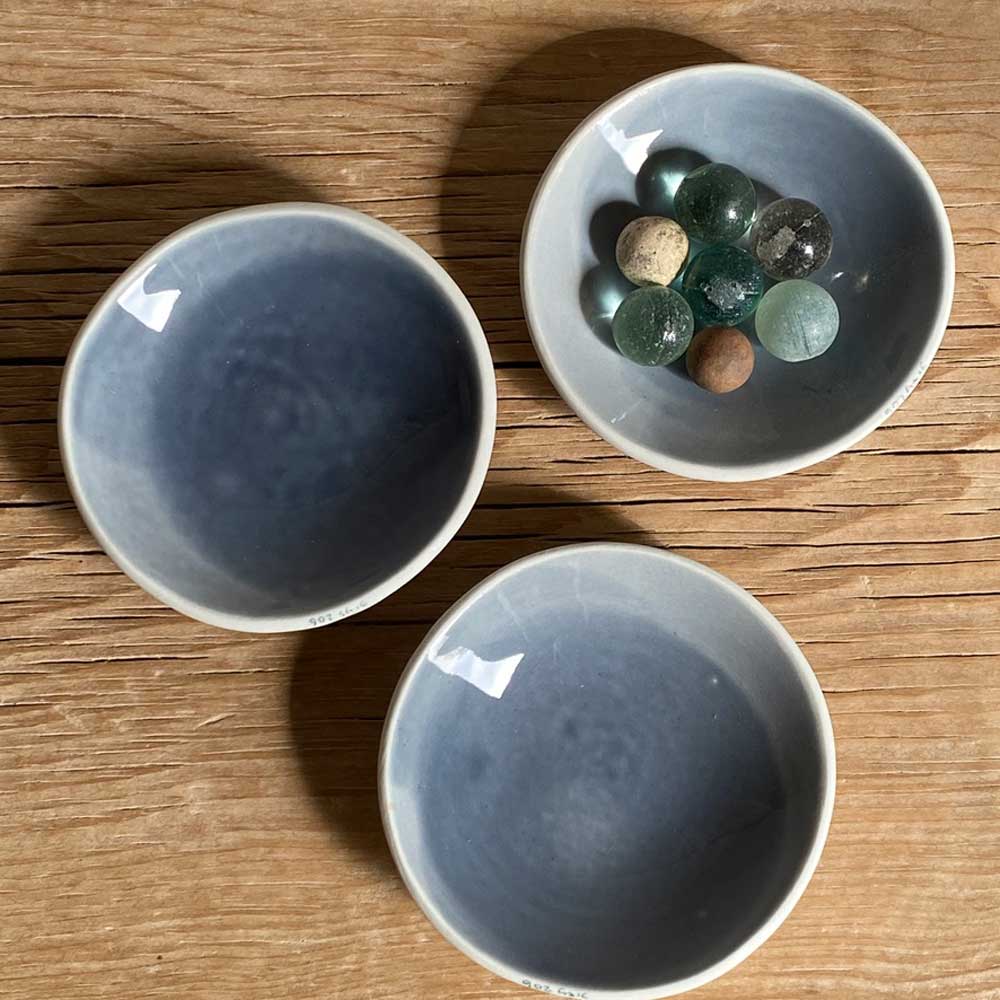Small handmade ceramic glazed dish | Grey