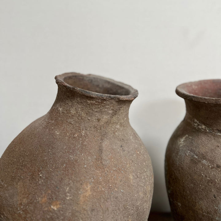 Pair of asymetric antique urns Emilia