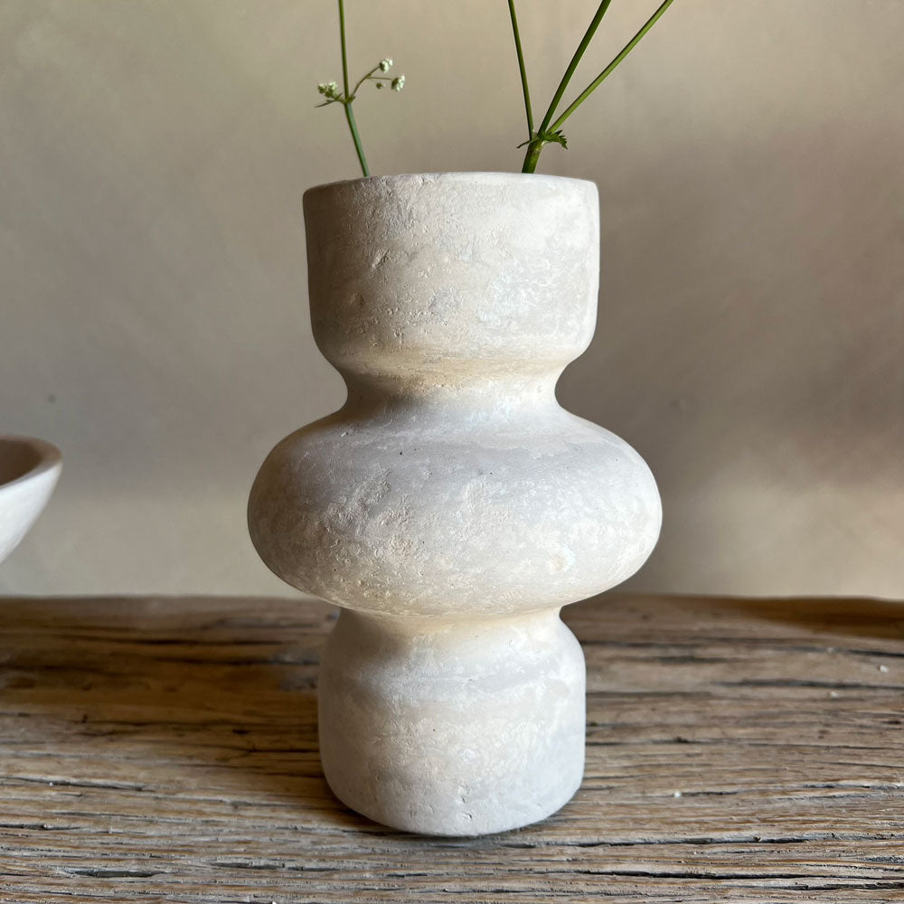 Stoneware neutral vase | F
