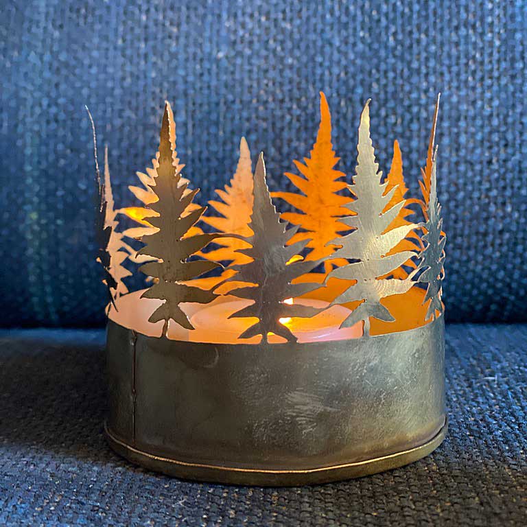 Fern Tea Light Holder | Brass Gold